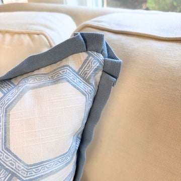 Blue Trellis Oblong Pillow