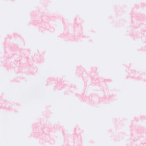 Pink Toile Zip Footie 6-9 mos