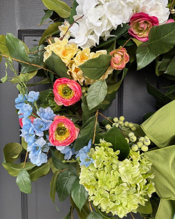 Spring Blooms Wreath with Hydrangea