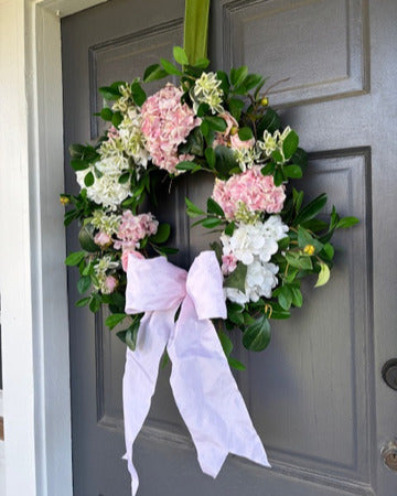 Pink and White Hydrangea Wreath