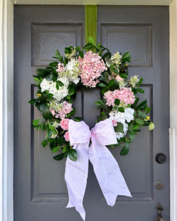Pink and White Hydrangea Wreath