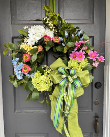 Spring Blooms Wreath with Hydrangea
