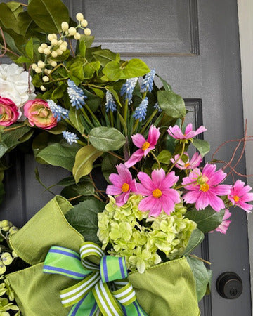 Spring Blooms Wreath with Hydrangea